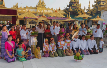 Family outing to Shwedagon Pagoda